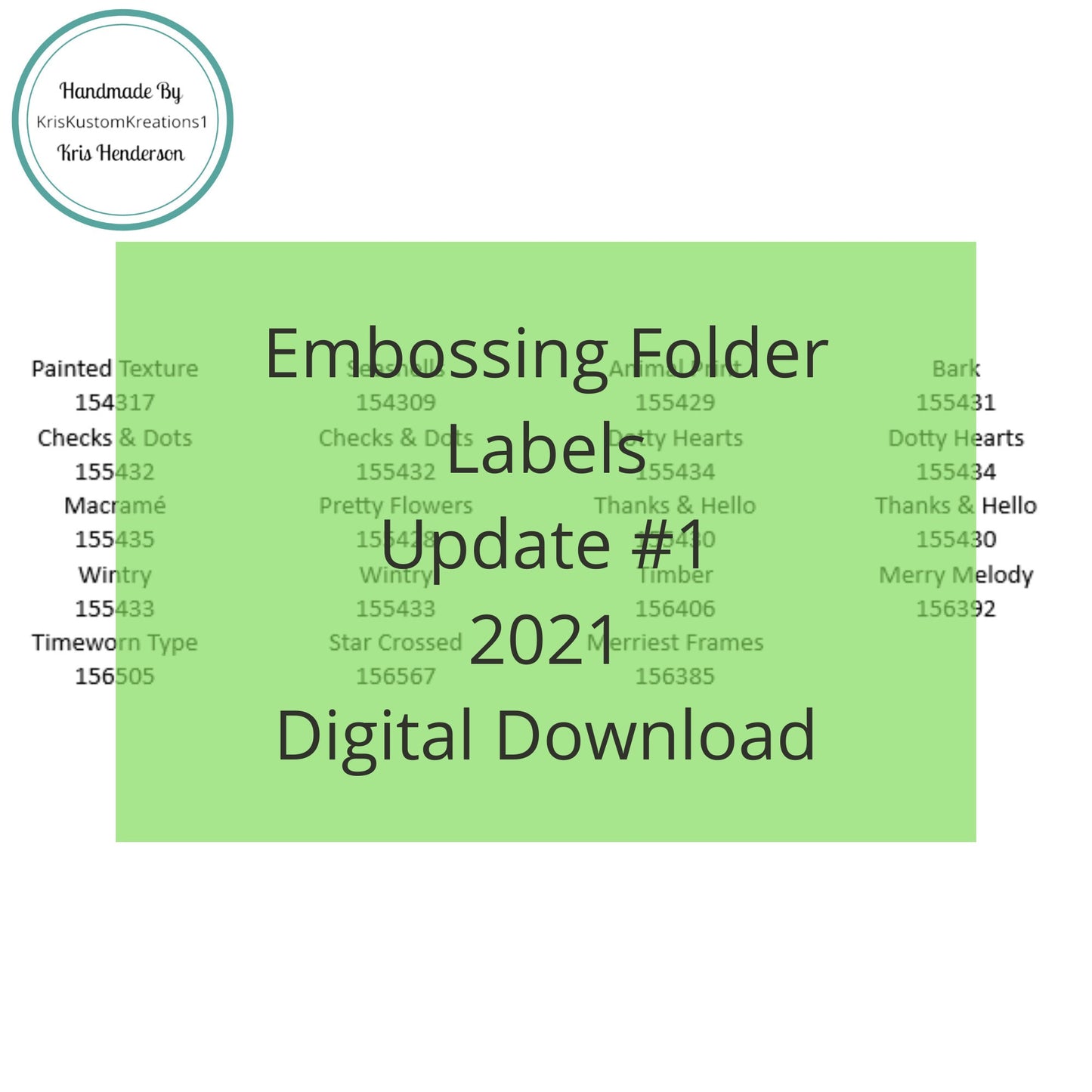 Download Stampin Up Embossing Folder Labels Update #1 2021 Tool Paper Cardstock Embossing Folder Labels