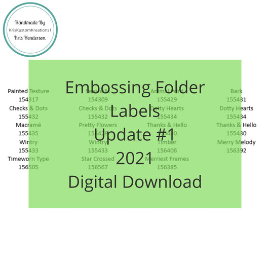 Download Stampin Up Embossing Folder Labels Update #4 2024 Tool Paper Cardstock Embossing Folder Labels (Copy)