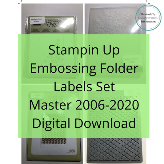 Download Stampin Up Embossing Folder Labels Master Set Tool Paper Cardstock