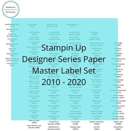 Download Stampin Up Designer Series Paper Master Label Collection, Specialty, Tool Paper Cardstock Labels