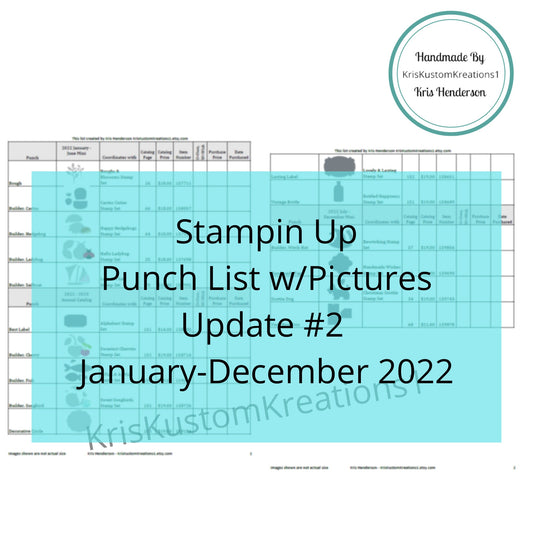 Update #2 Download Jan-Dec 2022 Stampin Up Tool Paper Cardstock Punch Tracking List, Inventory, Reference Index with pictures