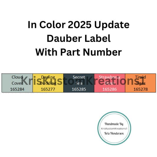 Stampin Up Paper Cardstock 2025 - 2027 In Color Tool Sponge Dauber Color Chart Organizer Template