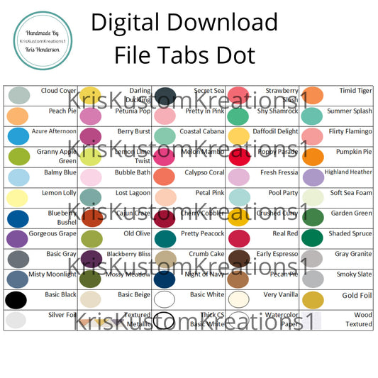 Download Stampin Up Paper Cardstock Tool Hanging Folder File Tabs Chart Organization Template