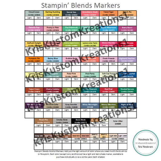 Download Stampin Up Blends Paper Cardstock Tool Binder Organizer Storage Craft Supply Inventory Chart List Reference
