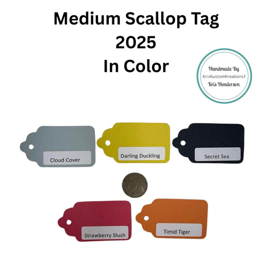 5 Genuine Medium Scallop Tag Stampin Up 2025-2027 Paper Cardstock Color Palette Ring Tool Color Swatch Book Sampler Guide Color Coach Cards