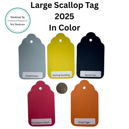 5 Genuine Large Scallop Tag Stampin Up 2025-2027 Paper Cardstock Color Ring Tool Color Swatch Book Sampler Guide Color Coach Cards