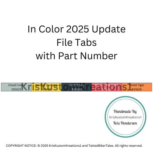 Stampin Up Paper Cardstock 2025 - 2027 In Color Tool Hanging Folder File Tabs Chart Organization Template
