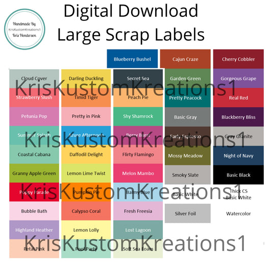 Download 60 Large Stampin Up Paper Cardstock Scrap Label Collection Tool Organizer, Card Making, Card Keeper