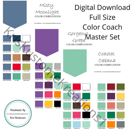Download 40 page Master Stampin Up Paper Cardstock Color Inspiration, Reference Tool, All Color Guide Chart, Color Combo Coach