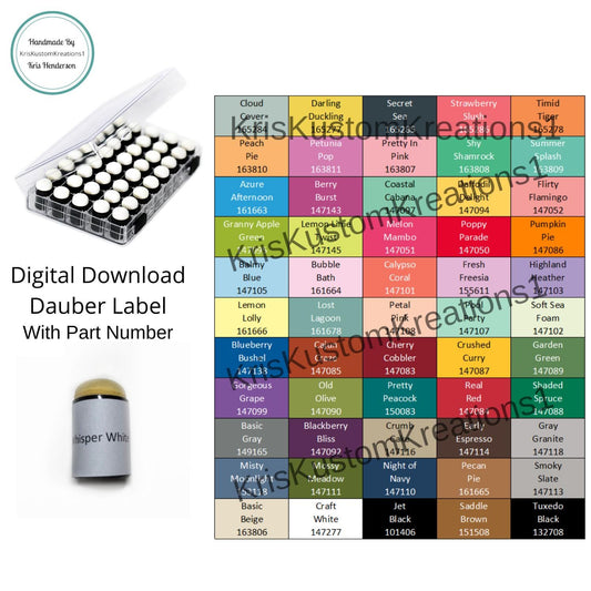 Download Stampin Up Paper Cardstock Tool Sponge Dauber Color Chart Organizer Template with Part Number