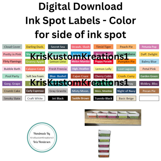 Download Stampin Up Paper Cardstock Tool Organizer, Card Making, Card Keeper, Ink Spot Color Labels