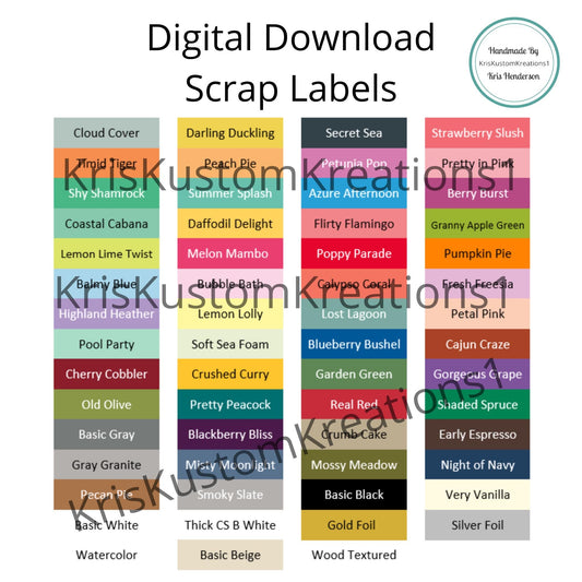 Download 80 Stampin Up Paper Cardstock Scrap Label Collection Tool Organizer, Card Making, Card Keeper