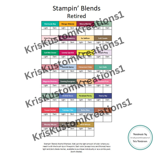 Download Retired Stampin Up Blends Paper Cardstock Tool Binder Organizer Storage Craft Supply Inventory Chart List Reference