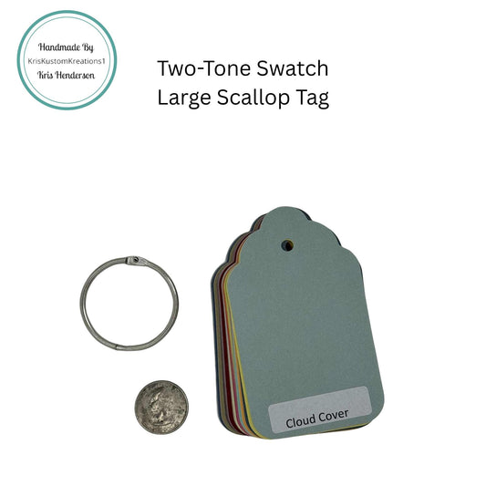 54 Two-Tone Genuine Large Scallop Tag Stampin Up Paper Cardstock Color Palette Ring Tool Color Swatch Book Sampler Guide Color Coach Cards