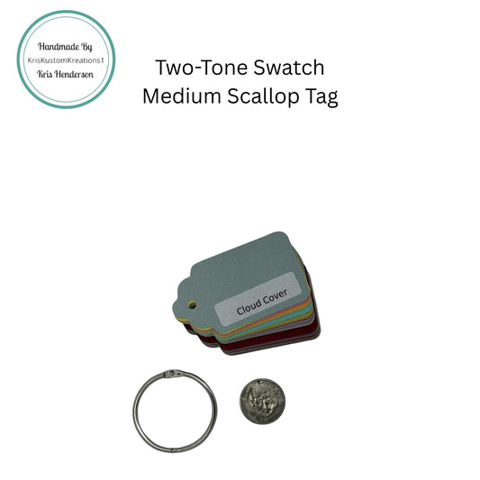 54 Two-Tone Genuine Medium Scallop Tag Stampin Up Paper Cardstock Color Palette Ring Tool Color Swatch Book Sampler Guide Color Coach Cards